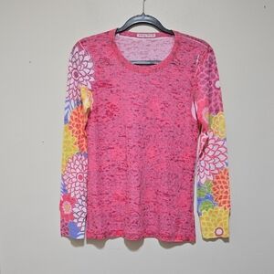 Whimsy Rose Waffle Floral Long Sleeve Top